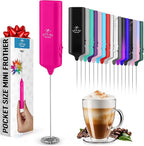 Mini & Mighty Milk Frother Wand – Handheld Coffee Frother, Battery Operated Drink Mixer – Compact Pocket Size – Detachable Whisk for Latte, Cappuccino, Matcha, Hot Chocolate – Dragon Fruit Pink