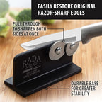 Rada Cutlery Quick Edge Knife Sharpener (R119), 3.5" x 2", Stainless Steel Wheels, Pack of 2