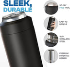 Frost Buddy Universal Can Cooler - Fits all - Stainless Steel Can Cooler for 12 oz & 16 oz Regular or Slim Cans & Bottles - Stainless Steel (Rogue)