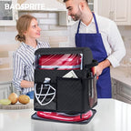 BAGSPRITE Stand Mixer Cover with Detachable Appliance Sliders Base Compatible with KitchenAid Mixer-Storage Bag for 4.5/5 Quart with Pockets for Kitchen Aid Accessories and Attachments
