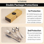 VIVANI Gold Silverware Set for 4, 16-Piece Stainless Steel Flatware Sets, Gold Utensils Set, Cutlery Set, Knife Spoons and Forks Set for Home, Restaurant, Dorm, Dishwasher Safe