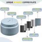 13.5oz Soup Thermo for Hot Food Kids with Buckle Lid Insulated Vacuum Food Jar Wide Mouth Leakproof Stainless Steel Lunch Container (Blue)