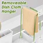 Ewaiira Stainless Steel Sink Caddy, Sponge Holder for Kitchen Sink with Brush Holder & Dishcloth Rack, Rustproof Organizer Countertop, Soap Dispenser Kitchen Organizers Storage Essentials, White 9.8″