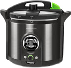 Presto 02144 12-Quart Digital Pressure Canner - Digital Display, Waterbath Capable, 10-Built-In Safety Features, Recipe Book, Black Stainless Steel