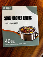 Slow Cooker Liners, 40 Cooking Bags, Medium Disposable Pot Liner Plastic Bags, Fits 1QT to 3QT Slow Cooker Cooking Pans, 11 in. x 16 in.