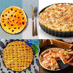 RICHSC-PAN Tart Pan 11 Inch Tart Pan Carbon Steel Round Non-Stick Pan Quiche Pan with Removable Chassis for Mousse Cakes, Kitchen Reusable Baking Tool with A Depth of 1.18 Inches.