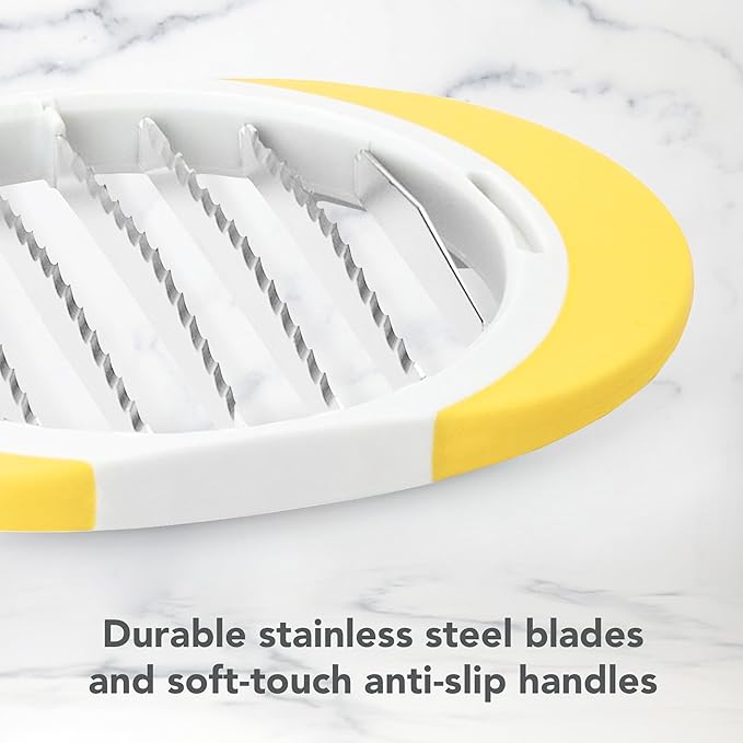 Tovolo Citrus Slicer and Wedger Tool for Lemons Limes Oranges,Dual Blade Premium Cutter Creates 8 Wedges 6 Slices, Anti-Slip Base, Stainless Steel, BPA-Free Dishwasher Safe