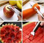 Fruit and Vegetable Corer Tool,Kitchen Fruit Carving Knife, Multi-Function Stainless Corer and Pitter Remover Set for Apple, Pear, Cherry, Jujube, Red Dates, Chili,Potato, Watermelon（10 Pcs）