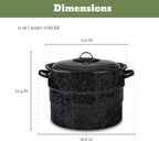 Granite Ware 9 Piece Enamelware Water bath Canning Pot with Canning kit, Colander and Rack. Canning Supplies Starter Kit.