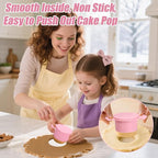 Juome Round Cake Pop Mold with 9 Inch Tray Stand, ABS Cake Pop Cutter and Pusher Set, Circle Cake Pop Maker Kit, Baking Molds for Birthday Parties, Home Baking Desserts