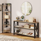 FATORRI Tall Corner Shelf, Industrial Corner Bookshelf, Wood and Metal Corner Shelf Stand for Living Room, Rustic Display Plant Stand for Home Office (Rustic Oak)