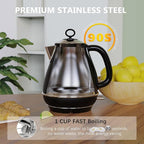 2 Tiers Electric Food Steamer with Evoloop 1.7L Electric Kettles