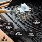 BBQ-AID Grill Brush for Outdoor Grill Bristle Free - 18" BBQ Brush for Grill Cleaning Kit - Safe BBQ Grill Cleaner Brush and Scraper - Stainless Grill Cleaning Brush for Any Grill, Grill Accessories