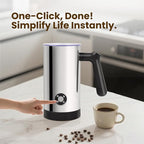 Milk Frother, 4-in-1 Milk Frother and Steamer, 10.6oz Electric Milk Steamer, Automatic Cold and Hot Foam Maker for Lattes, Cappuccinos, Ceramic Lining Interior (Polished)