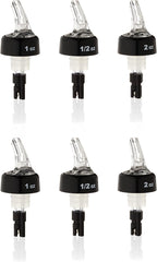 TRUE Measured Pour Spouts for Liquor Bottles Alcohol Pouter Spouts Home bar Liquor Pourers, 0.5oz, 1oz, 2 oz, Set of 6