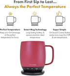 Nextmug - Temperature-Controlled, Self-Heating Coffee Mug (Dusty Rose - 14 oz.)