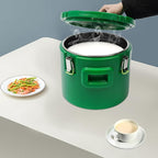 15.85Qt Insulated Food Container, Stainless Steel Container, 15L Commercial Food Soup Carrier 12 Hours Heat Preservation for Hot and Cold Food Storage Restaurant Canteen Home Lunch Use (Green, 15L)