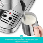 CASABREWS CM5418ECO Espresso Machine 20 Bar, PFAS-Free Espresso Maker with Steam Wand, Stainless Steel Coffee Machine with 34oz Removable Water Tank for Cappuccino, Small Latte Machine, Silver