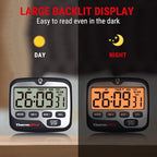 TempPro TM01(2 Pack) Kitchen Timers for Cooking with Count Up Countdown Timer, Digital Timer for Kids with Touch Backlit, Study Timers for Classroom Teacher Supplies (Previously ThermoPro)