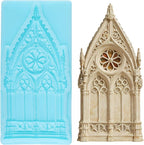 Retro Gothic Window Fondant Silicone Molds for Cake Decorating Cupcake Topper Chocolate Candy Gum Paste Polymer Clay