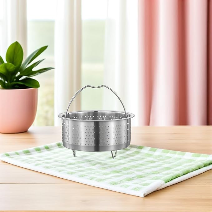 DOITOOL Stainless Steel Steamer Basket for Pot, 7.87inch/20cm Vegetable Steamer Basket Insert Steaming Rack with Handle, Vegetables Fruit Strainers and Colanders for Home Kitchen Cooking