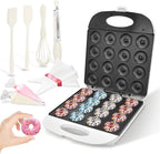 DSP All in One 2 Inch Mini Donut Maker, Non-Stick, Cool Touch, Electric Doughnut Machine for 16 Snacks & Desserts, Perfect for Birthday, Wedding, Baby Shower, Christmas, Party, Afternoon Tea