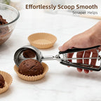 Extra Large Ice Cream Scoop 80MM, Trigger Release Stainless Steel Cookie Scoop, Portion Scoop 5.28 oz/150ml, Commercial Food Disher, for Portion Control, Cookie Dough, Cupcake Batter (10 Tablespoon)