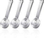 Tea Bag Squeezer Tongs Stainless Steel Spoon for Bags Silver Strainer Clip Tea Squeezer for Loosing Leaf, Gripping Ice Cube, Sugar(4 Pieces)