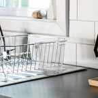 Cabilock Dishwasher Chopstick Basket with Hooks, Stainless Steel Kitchen Utensil Holder, Cutlery Organizer for Chopsticks Spoons Forks Straws, Small Hanging Silverware Drying Rack