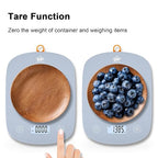 QP Digital Food Scale, 11lb Digital Kitchen Scale, 1g High Accuracy Meat Scale, 6 Units, Cooking Scale with Hook, Ultra Slim Kitchen Weight Scale, Touch Control, Tare Function, Auto Off, LCD Display