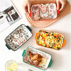 Ceramic Baking Pan, Forest Animals Pattern Tableware With Handle Salad Bowl Au Gratin Dish(Bear round)