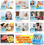 Antonki 2 Pack Digital Timer for Kids, Magnetic Countdown Kitchen Timers for Cooking, Egg, Classroom, Teacher, Exercise, Study, Oven - Battery Included