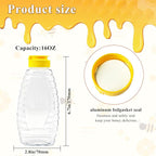 120 Pack 16oz Clear Food Grade Plastic Honey Bottles, Refillable Squeeze Honey Jars with Flip-Top Lids, Leakproof Honey Dispenser Containers for Storing and Dispensing