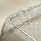 18/8 Stainless Steel Fine Mesh Strainer Basket with Feet, Rectangular Colander for Vegetables, Fruits, Pasta, Noodles – Rustproof, Durable & Easy to Clean (8.67 inch)