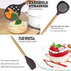 Cooking Utensils Set- 35 PCs Kitchen Utensils with Grater,Tongs, Spoon Spatula &Turner Made of Heat Resistant Food Grade Silicone and Wooden Handles Kitchen Gadgets Tools Set for Cookware