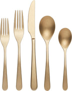 Oneida 894806 Kenbrook Champagne Tumbled 20 Piece Everyday Flatware Set, Service For 4