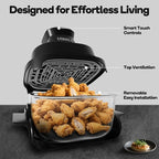 4.4QT Glass Air Fryer Non-Toxic, 4 Presets & Manual Control, 180-400℉ Precise Heat Smart Air Fryer Oven, Auto-Pause & Resume, Microwave & Dishwasher Safe Dual Glass Container