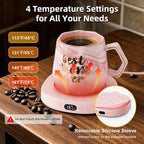 Coffee Mug Warmer & Best MOM Ever Mug Set, Smart Heated Electric Cup Warmer for Desk Office, 4 Temperature Control Beverage Tea Coffee Warmer, 8h Auto Shut Off Candle Plate, Women Mom Gifts from Son