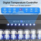 24 Inch Beverage Refrigerator, 5.2 Cu. Ft. Drink Refrigerator with Glass Door, 200 Cans Under Counter & Freestanding Drink Fridge, Reversible Door, Built-In Beverage Cooler for Kitchen, Bar or Office.