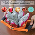 Newness 5.12 Inch Extra Large Apple Slicer, Heavy Duty Apple Slicer 8 Slices, Durable Apple Corer, Stainless Steel Apple Slicer and Corer - for Apple, Potato, Onion and More, Orange