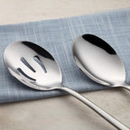 AOOSY Serving Spoons x 3, Slotted Spoons x 3, 8.7 inches Utility Advanced Performance Skimmer Perforated, Stainless Steel Serving Utensils Set for Buffet Can Banquet Cooking Kitchen Basics