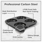 Wrenbury Nonstick Whoopie Pie Pan 4 Cup - Jumbo Carbon Steel Shallow Baking Tray for Muffin Top Macarons Cookies Yorkshire Puddings Cornbread & Burger Buns