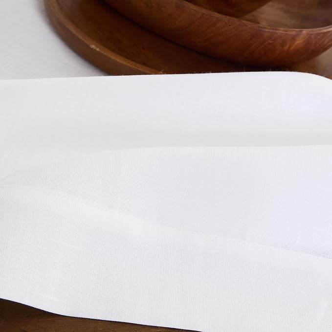 Solino Home Linen White Placemats Set of 6-100% Pure Linen Placemats 14 x 19 Inch for Fall, Autumn, Halloween, Thanksgiving, Christmas, Holiday - Fete