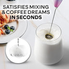 Zulay Kitchen Powerful Milk Frother Wand With 4 AA Duracell Batteries - Ultra Fast Handheld Drink Mixer - Electric Whisk Foam Maker for Coffee, Lattes, Cappuccino, Matcha & Creamer - Pink Spritz