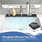 DK177 Faucet Mat for Kitchen Sink - Water Absorbing Stone Tray for Sink, Diatomite Fast-Drying Faucet Mat, Faucet Splash Guard for Bathroom Counter (Dark Gray, 30" x 4")