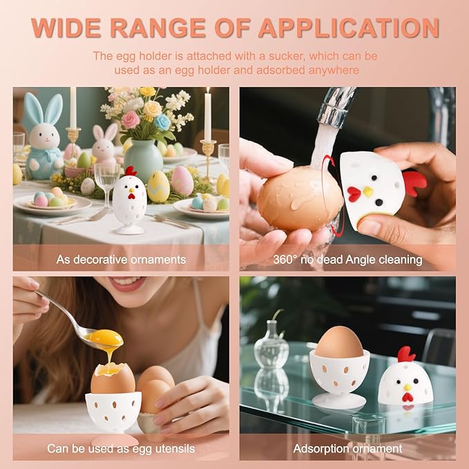 wonlex 4PCS Egg Cleaners Multipurpose Fruit and Vegetable Rotating Scrubber Tool for Fresh Eggs, Reusable Chicken Duck Egg Washer Brusher (White+Bronze)