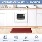 4/5 Inch Thick Kitchen Mats for Floor, StepRite Kitchen Rug for Standing Desk, Non-Slip, Thicker, Stain & Water Resistant, Comfort Anti Fatigue Floor Mat for Home, Kitchen, Office - Red,108 * 30''