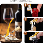 HYZ 2-Pack Wine Opener Waiter Corkscrew, Professional Wine Key for Servers, Bartender with Foil Cutter, Manual Wine Bottle Opener Double Hinged (Yellow)