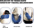1/2PCS Travel Pillow Stuffable with Clothes As Carry-On Luggage Fits Up to 3 Days of Travel Essentials, Multifunctional U-Shaped Pillowcase for Business, Trip, Outdoor (1PCS-Brown)