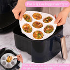 Sakolla 2 Pack Silicone Egg Bite Molds for Air Fryer, Nonstick 7 Cups Air Fryer Muffin Pan for Baking Egg Bite, Mini Muffins, Tart, Mini Cupcake and Quiche (Confetti)